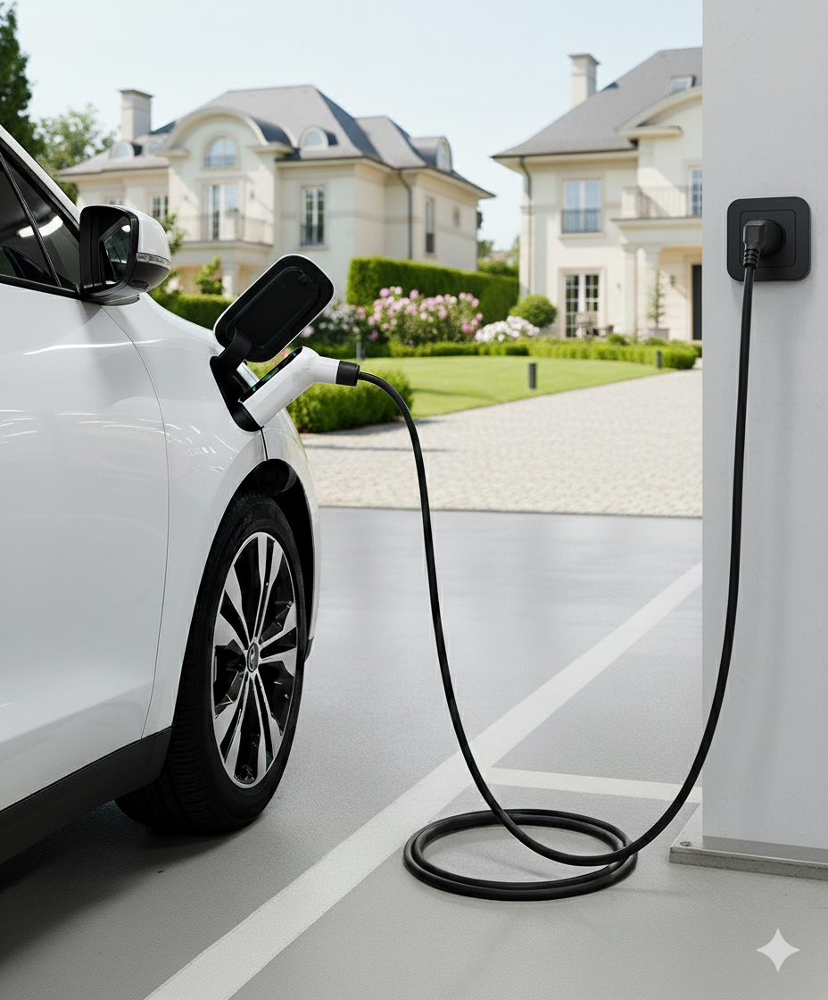 Integrated Type2 to Type2 EV Charger 3.5kw 16A with 5M Cable and Smart App Management