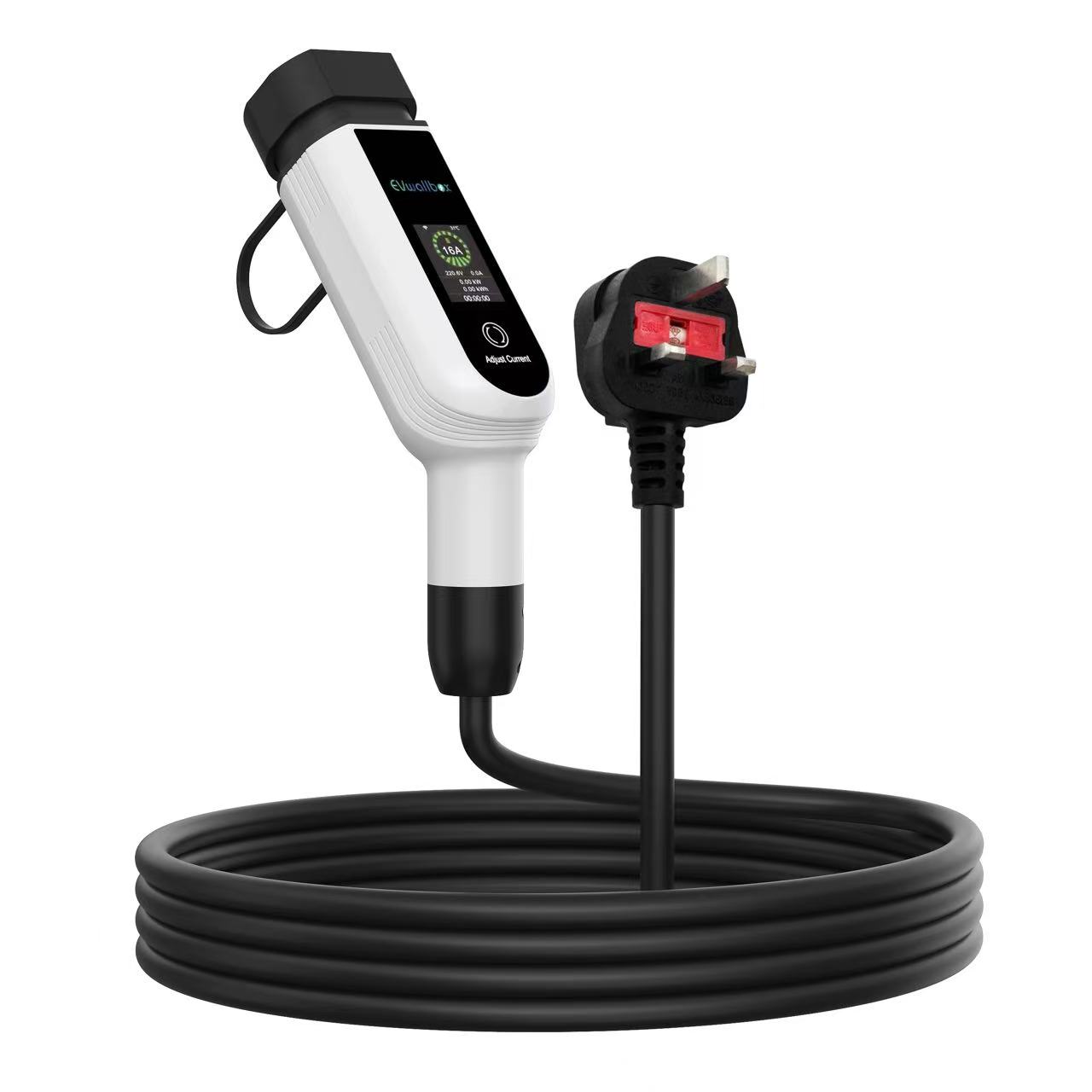 16A Type2 Portable EV Charger Gun 3.5kw Featuring Type A+DC6mA RCD and LCD Display