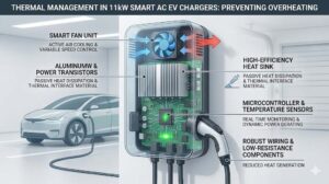 Read more about the article How Do Manufacturers Prevent Overheating in 11kW Smart AC EV Chargers?