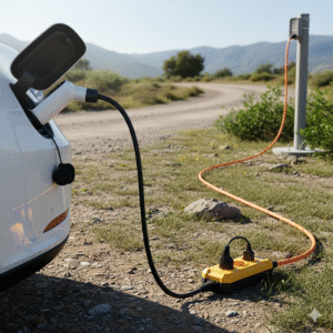 Portable EV Charger UK Plug 3.2kW Adjustable 8/10/13A IP65 Type A+DC6mA RCD Electric Vehicle Charger Gun