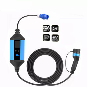Fisher 32A 2KW Current Adjustable Type 2 Portable Ev Charger Car Charging Station