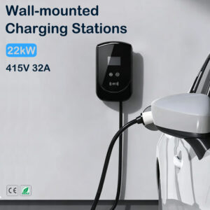 22kW Type 2 EV Charger Wallbox With 5m Cable 32A Three Phase 380V AC Home Station Smart App NFC WiFi TUV CE Certified