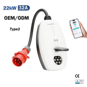 22kW Portable EV Wallbox With APP Control Type 2 32A IP65 Waterproof Wall-Mounted Home Car Mini Charger Station
