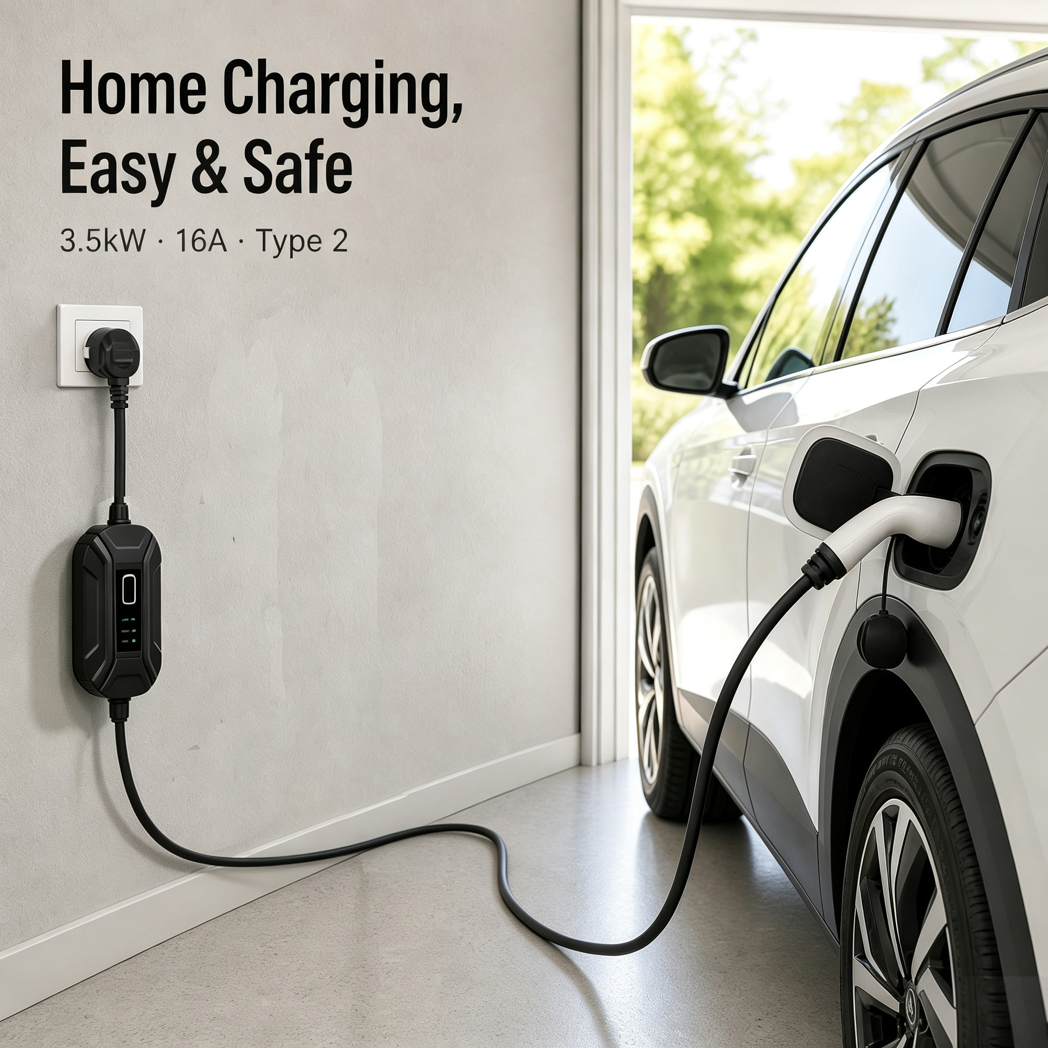 Wholesale 3.5kW EV Portable Charging Stations Type2 with EU Plugs EVSE Electric Vehicles Charger Station