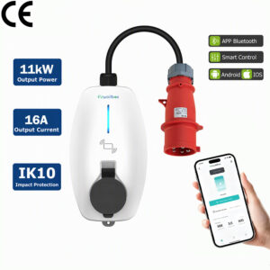 11KW Mini Portable EV Charging Station 16A Type2 Type A+DC 6mA IEC 62196 Wall-mounted Electric Car Charger